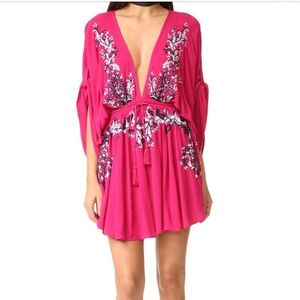 Free People Pretty Pineapple Dress Small Pink